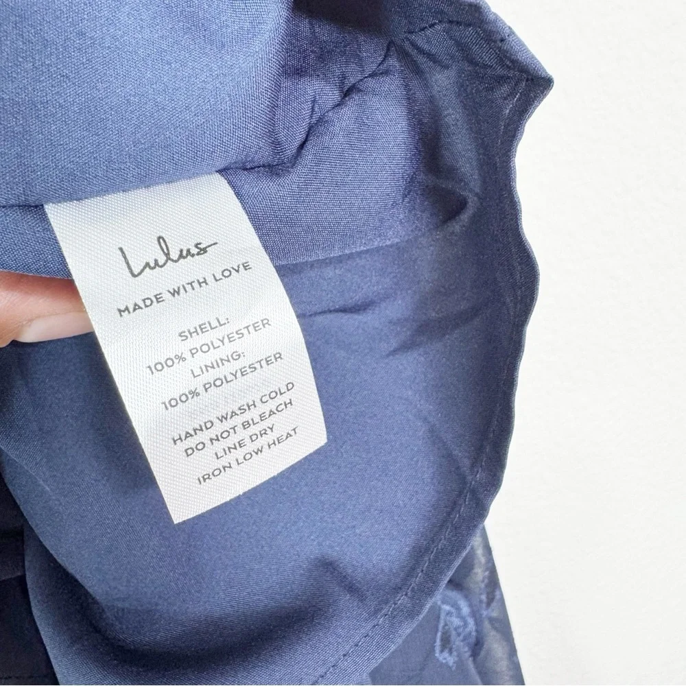 Lulus Forever‎ Be Navy Floral Jacquard Ruffled One Shoulder Maxi Dress XS